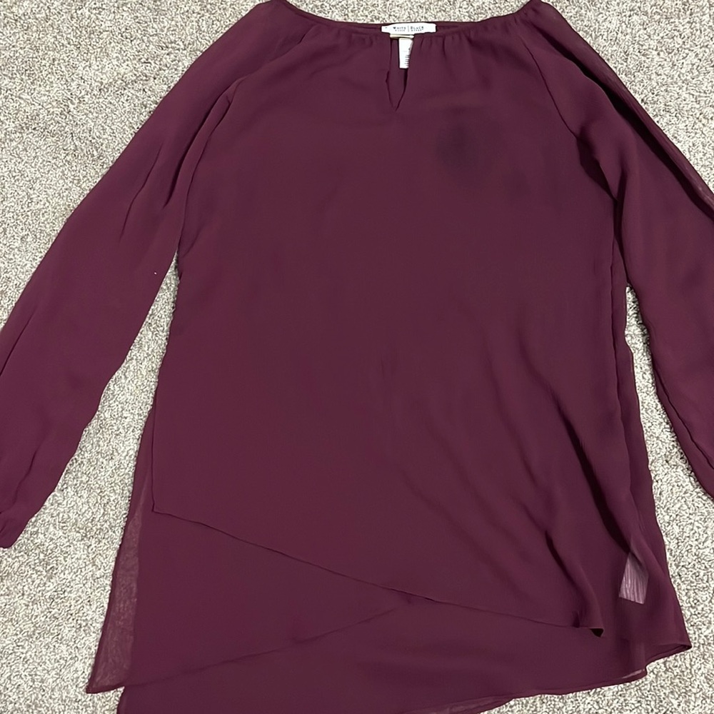 White House Black Market maroon blouse